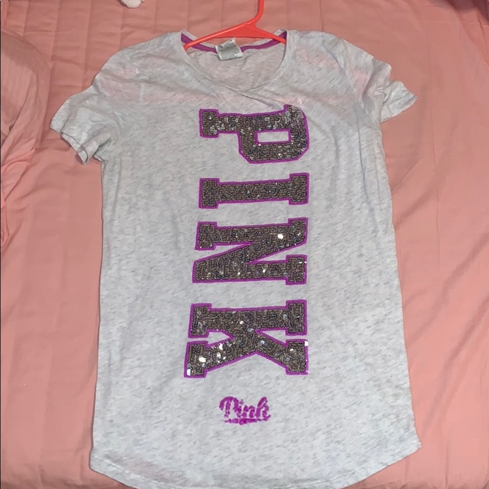 vs pink sequin bling shirt